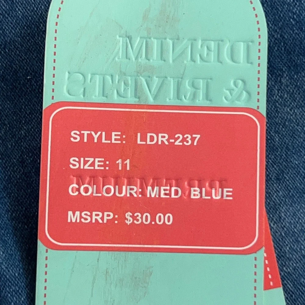 Denim & Rivets Juniors 11 Med Blue Cuffed Bermuda Denim Shorts NWT